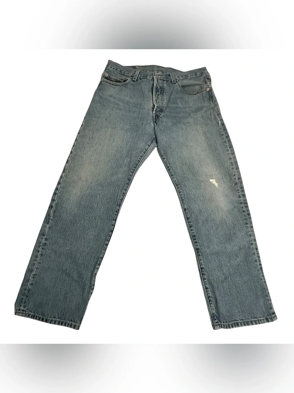 Levi's 501-0193 Straight Leg Button Fly Denim Jeans - Faded Blue 34/29